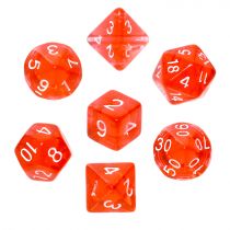 Komplet kości RPG - Mini Kryształowe - Czerwone Rebel