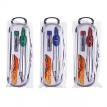 Keyroad Cyrkiel metalowy z grafitami w etui MIX