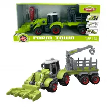 Traktor z �y�k� i przyczep� do skr�cania Askato