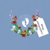 Clear Creations Karnet Swarovski kwadrat CL3412 Narodziny Witaj chopczyku