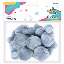 Titanum Pompony akrylowe szare mix rozmiarw szary 45 szt.