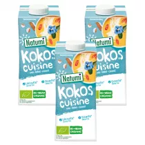 Natumi Zagszczony produkt kokosowy do gotowania i pieczenia bezglutenowy Zestaw 3 x 200 ml Bio