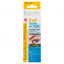Eveline Cosmetics Eyebrow Therapy Professional 8w1 Total Action korektor stopniowo barwiący brwi z henną 10 ml