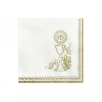 PartyDeco Serwetki Kielich, bia�y, 33 x 33cm