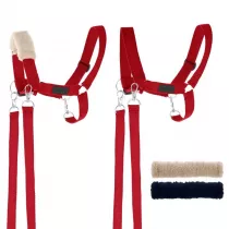 Kantar dla Hobby Horse wodze + futerka czerwony Handlosfera