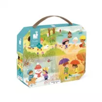 Puzzle w walizce Pory roku 4+ Janod