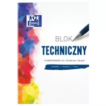 Oxford Blok techniczny A3 biay 10 kartek