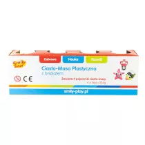 Ciasto-masa plastyczna z brokatem Masa plastyczna brokatowa 4 kolory 56g SMILIY PLAY 83344