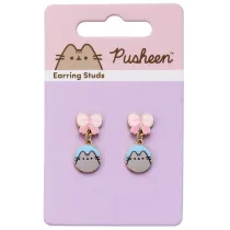 Pusheen Kolczyki z kokardk