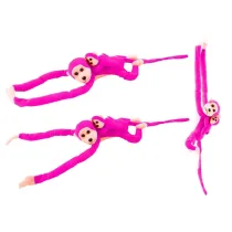 Maskotka ma�pka z dzieckiem ciemno r�owa 90cm LeanToys