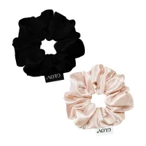Glov Satin Scrunchies satynowe gumki do w�os�w M Champagne/Black 2szt 2 szt.