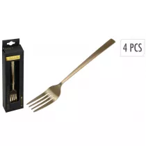 Excellent Houseware Zestaw widelczykw do ciasta w kolorze zota 4 szt.