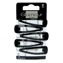 Glamour Klasyczne spinki do wosw Czarne 5 szt.
