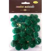 Galeria Hobby Pompony glitter zielone 15x25mm 30 szt.