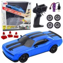 Auto sportowe RC z wymiennymi koami niebieskie Leantoys