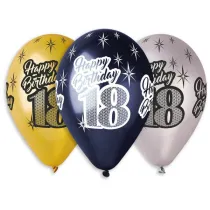 Godan Balony Premium Happy Birthday 18 metaliczne
