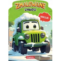 Zmalowane autka. Kolorowanka z naklejkami