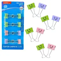 Leantoys Klipsy biurowe kolorowe buki 8szt