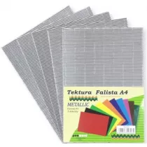 Penword Tektura A4 falista metallic srebrna 5 szt.