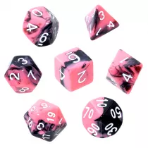 Komplet koci REBEL RPG - Dwukolorowe - Rowo-czarne (biae cyfry)