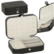 Szkatuka pudeko na biuteri organizer czarny