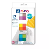 Staedtler Fimo Masa plastyczna termoutwardzalna Soft, kolory Brilliant, zestaw, 25g, 12 kostek 12x25g