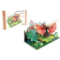 Puzzle drewniane 3D Biedronka w kwiatach Pro Kids