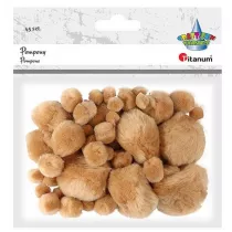 Titanum Pompony akrylowe mix rozmiarw beowy 45 szt.