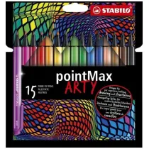 Cienkopisy Stabilo pointMax Arty, 15 kolor�w