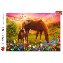 Puzzle 500 el. Konie na ce Trefl