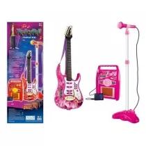 LeanToys Gitara z mikrofonem r�owa