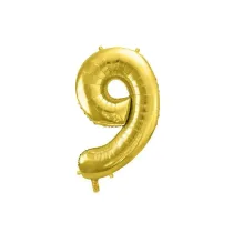 PartyDeco Balon foliowy 9 jasny z�oty 72cm