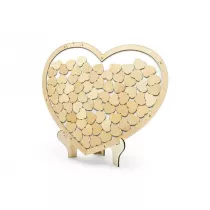 PartyDeco Drewniana ksi�ga go�ci Serce 44x37.5 cm
