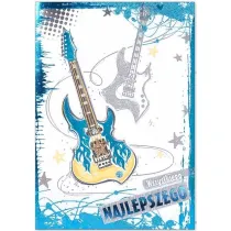 MFP Karnet urodziny gitara, metalizowane CN-552