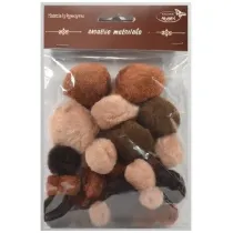Galeria Hobby Pompony tonacyjne br�zowe 15-40mm