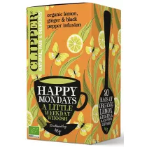Clipper Herbatka cytrynowa z imbirem i czarnym pieprzem 20 x 2,25 g Bio