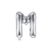 PartyDeco Balon foliowy Litera M 35cm srebrny