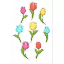 LearnHow Dekoracje okienne dwustronne - Tulipany 02 8 szt.