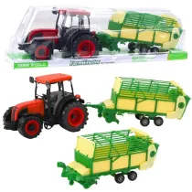 Traktor rolniczy z przyczep� zielono-��t� LeanToys