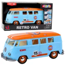 Retro van bus �wiat�o d�wi�k niebieski LeanToys