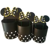 Rozette Pude�ko Flower Box okr�g�e Micky czarne 3 szt.