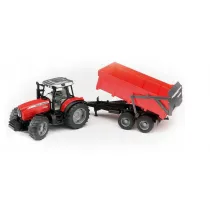 Traktor Massey Ferguson 7480 z przyczep wywrotk Bruder