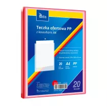 Teczka ofertowa A4 PP + 20 koszulek czerwona