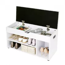 Songmics Szafka na buty z siedziskiem biaa 80 cm
