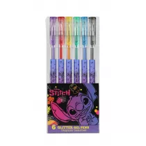 Coolpack, D�ugopisy brokatowe 6 kolor�w Disney Black - Stitch (91378PTR)