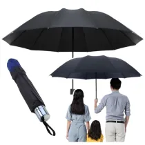 Parasol sk�adany 12-�ebrowy pokrowiec granat 110cm