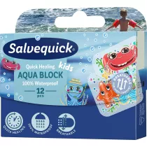 Salvequick Wodoodporne plastry opatrunkowe dla dzieci Aqua Block Kids 12 szt.