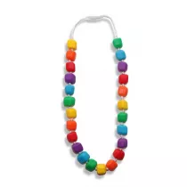 Silikonowy naszyjnik dla dziecka, Ksiniczka na ziarnku grochu, kolorowy Jellystone Designs