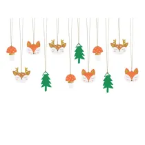 PartyDeco Zawieszki do prezent�w Las mix, 1 op./12 szt.