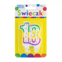 �wieczki �wieczka cyferka z kropeczkami 18